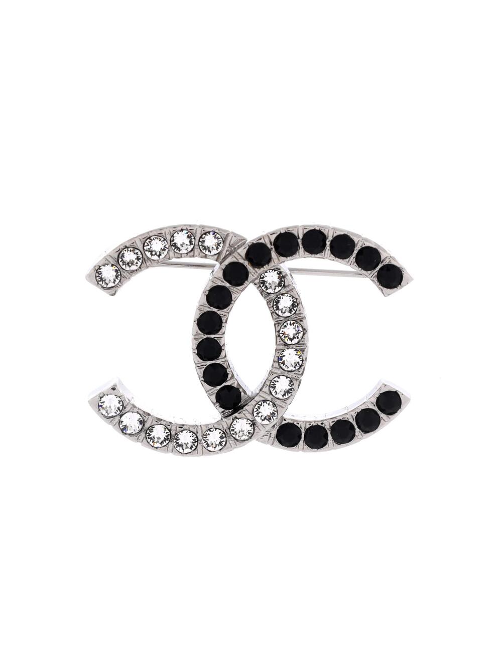 Chanel Cc Brooch Metal With Crystals #351216C10B